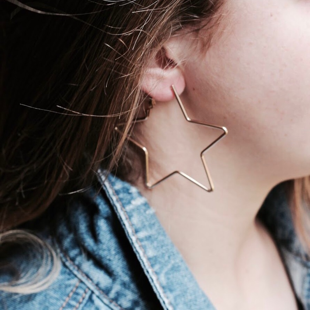 Star Hoop Earrings